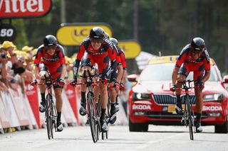 Tejay van Garderen pushes the BMC team to the line