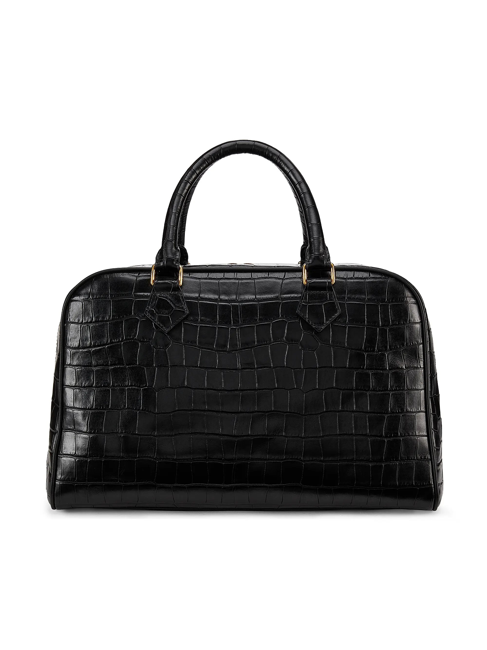 Jaclyn Croc-Embossed Leather Top Handle Bag