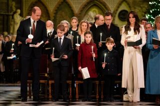 Prince William, Prince George, Princess Charlotte, Prince Louis and Kate Middleton at the 2023 Together at Christmas concert