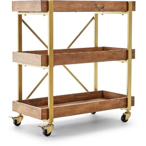 Riley 3-Tier Bar Cart, Gold
