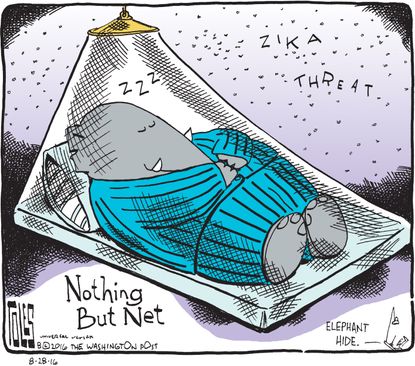 Political cartoon U.S. Republican Party Zika virus