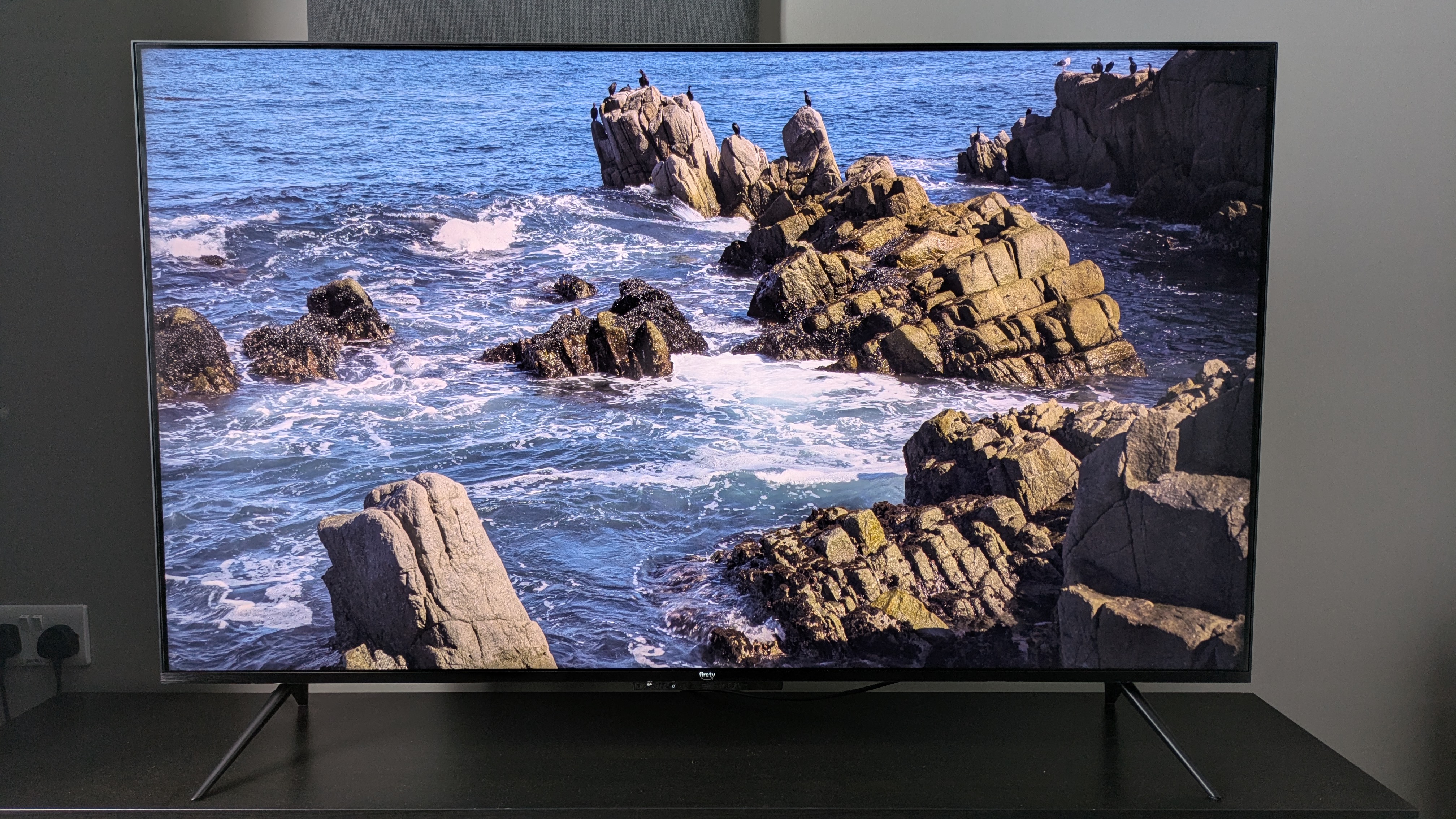 Amazon Omni Mini-LED TV with waves on screen