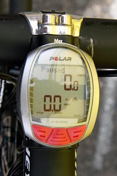 Gibo's trip computer, ready for another day of stats in the saddle at the start of Stage 17.