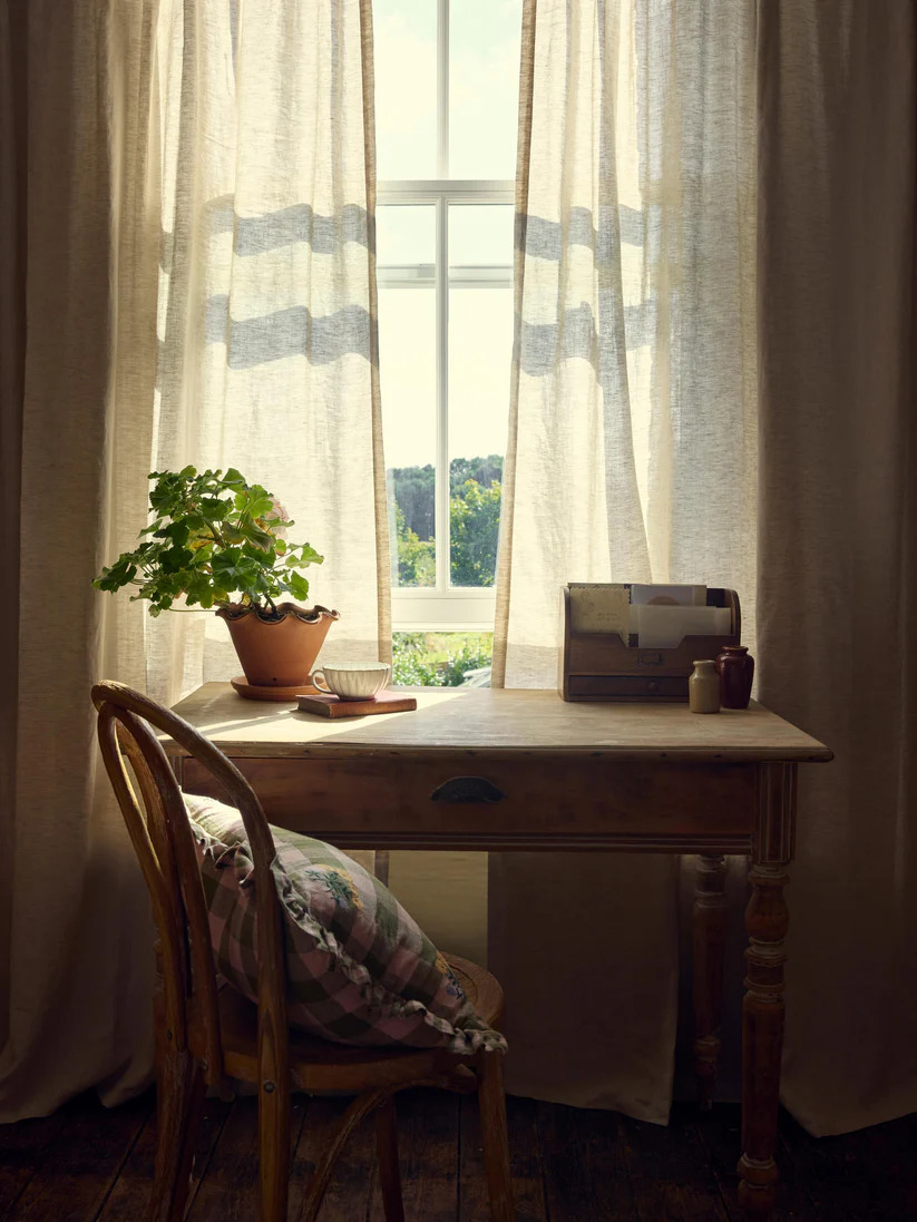 Linen oatmeal curtains