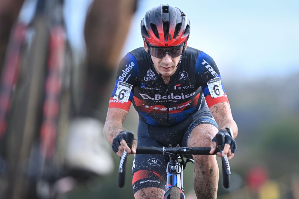 Dutch Lars Van Der Haar pictured in action during the men elite race of the Cyclocross Ruddervoorde the second stage of the Superprestige cyclocross cycling competition Saturday 23 October 2021 in Ruddervoorde Oostkamp BELGA PHOTO DAVID STOCKMAN Photo by DAVID STOCKMANBELGA MAGAFP via Getty Images