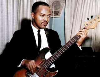 Motown bassist James Jamerson a key member of the studio band known as the Funk Brothers poses for a photo circa 1965 in Detroit, Michigan.