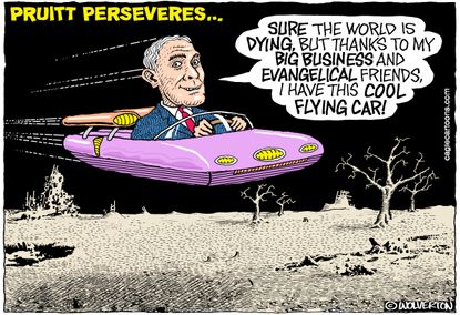 Political Cartoon U.S. Scott Pruitt EPA corruption evangelicals