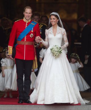 Prince William and Catherine Middleton leave Westminster Abbey following their Royal Wedding