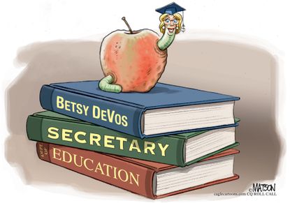 Political Cartoon U.S. Betsy DeVos Education Secretary hearing