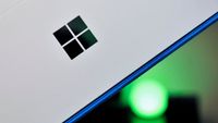 Microsoft logo on a Surface device