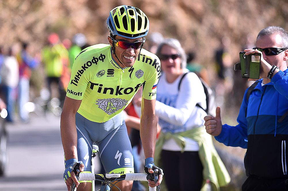 Alberto Contador on his way to winning Algarve's final stage