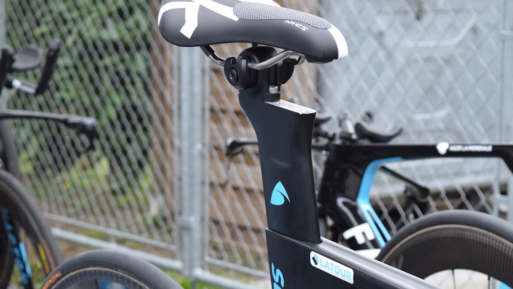 Pierre Latour had his saddle set back as far as the limits allow