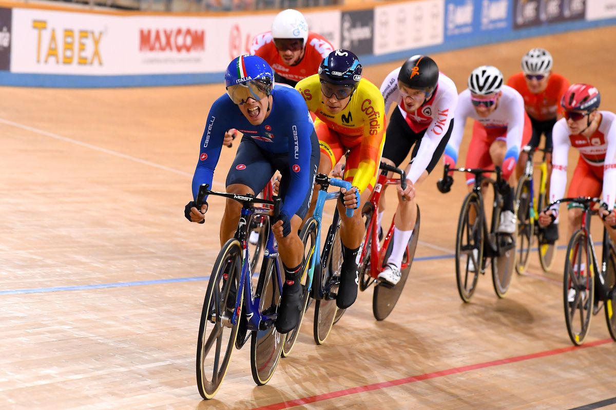 2020 UEC Track European Championships Plovdiv 4th Day 14112020 Points Race Men Matteo Donega Italy photo Dario BelingheriBettiniPhoto2020