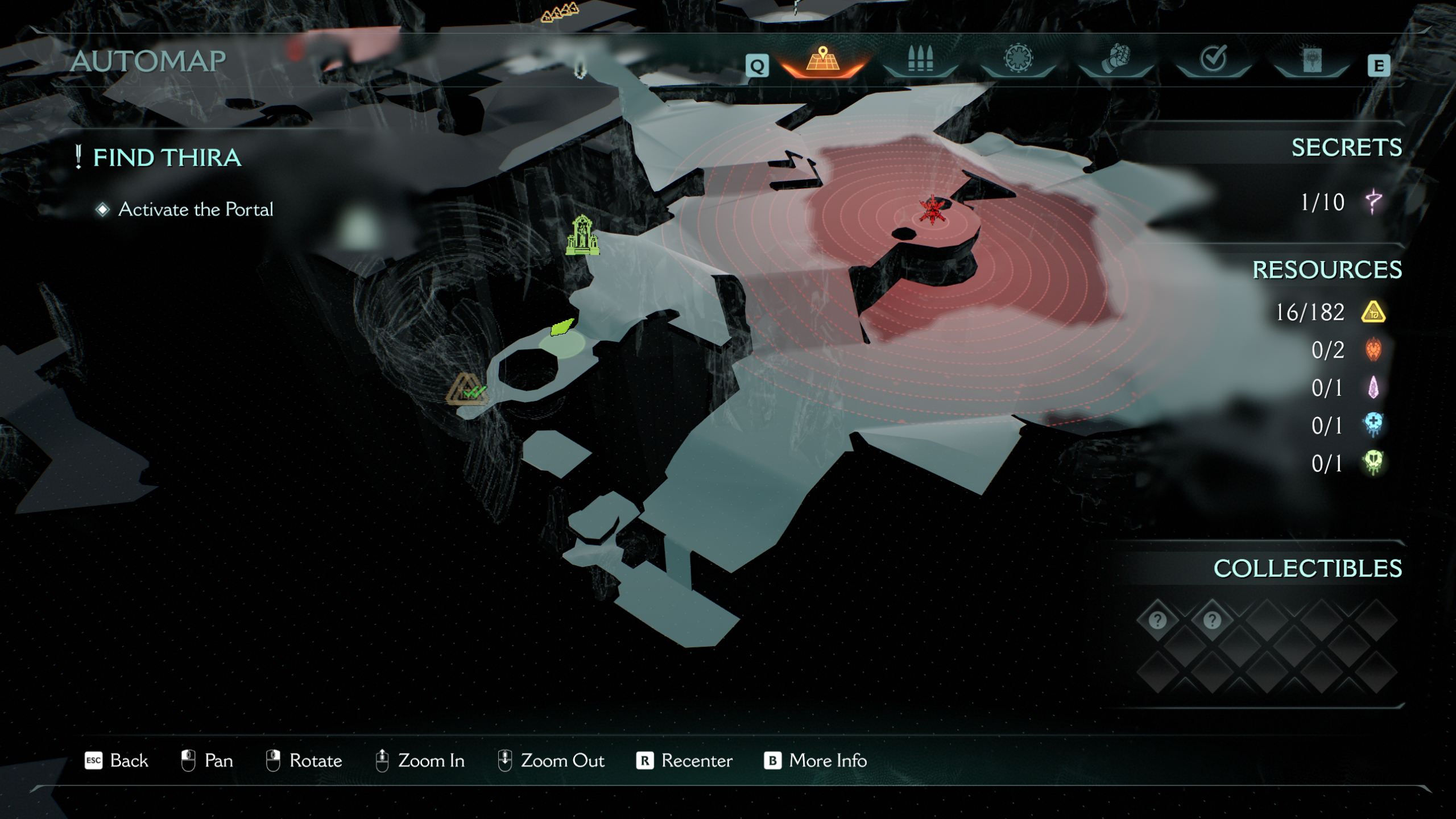 Doom: The Dark Ages Chapter 15 secrets City of Ry'uul - A map showing the location of secret gold in a small hidden room.