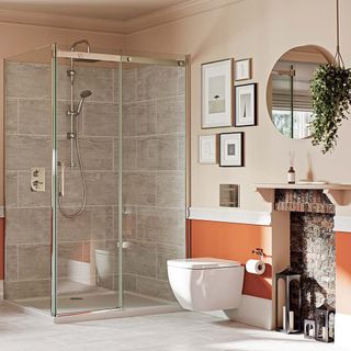 bathroom with glass shower room