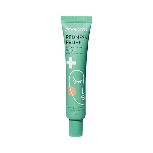 Peach Slices - Redness Relief 10% Azelaic Acid Serum (1.01 Oz) - Advanced Skincare - Includes Panthenol, Cica, Algae - Vegan, Cruelty-Free, Korean Skincare &amp;amp; Beauty