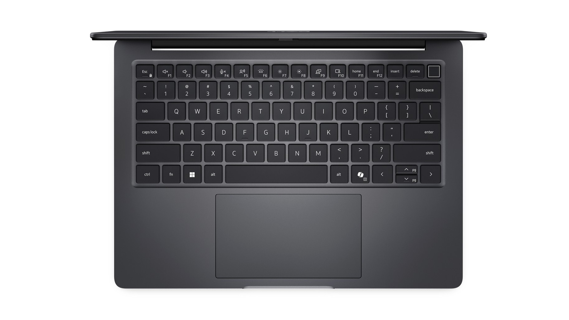 Dell Pro 7 top-down view of keyboard