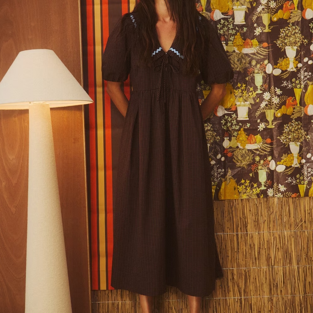 Oliver Bonas Chocolate Brown Collared Dress
