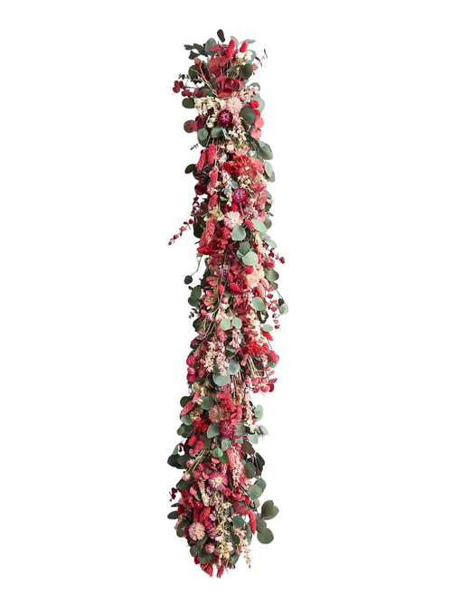 Crimson Blooms Dried Garland