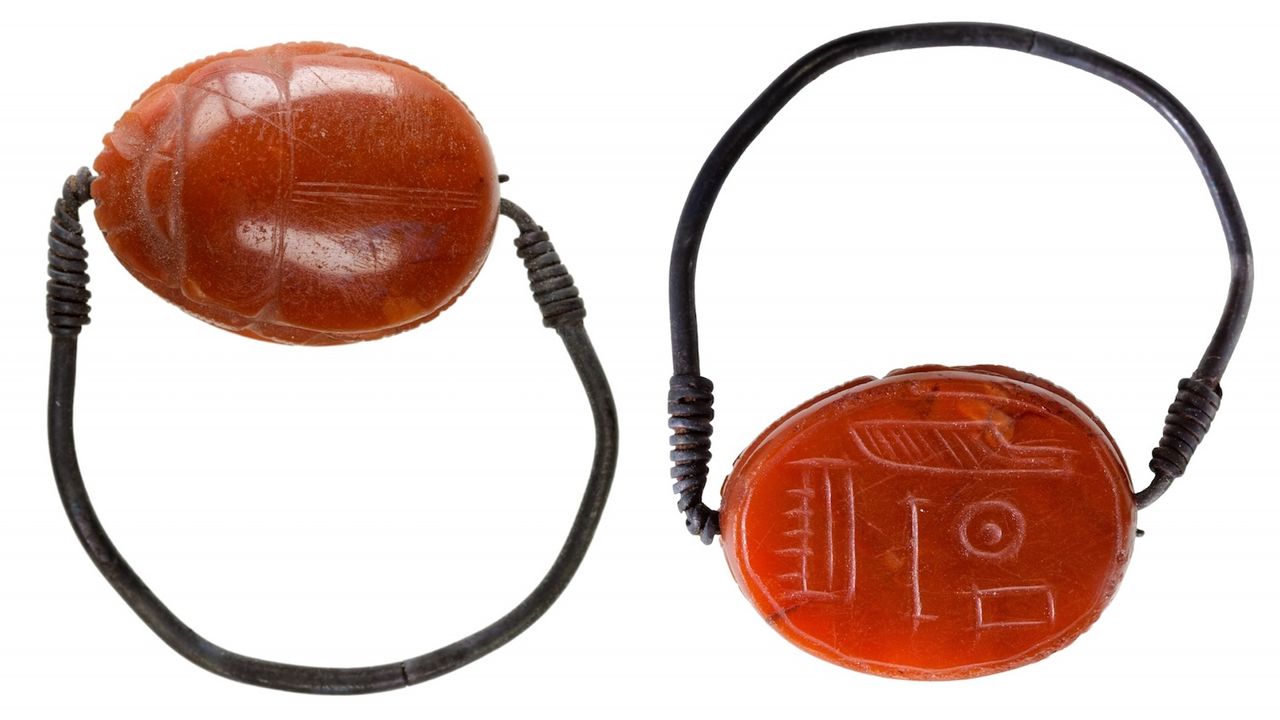 two scarab rings found in the coffin of the screaming woman