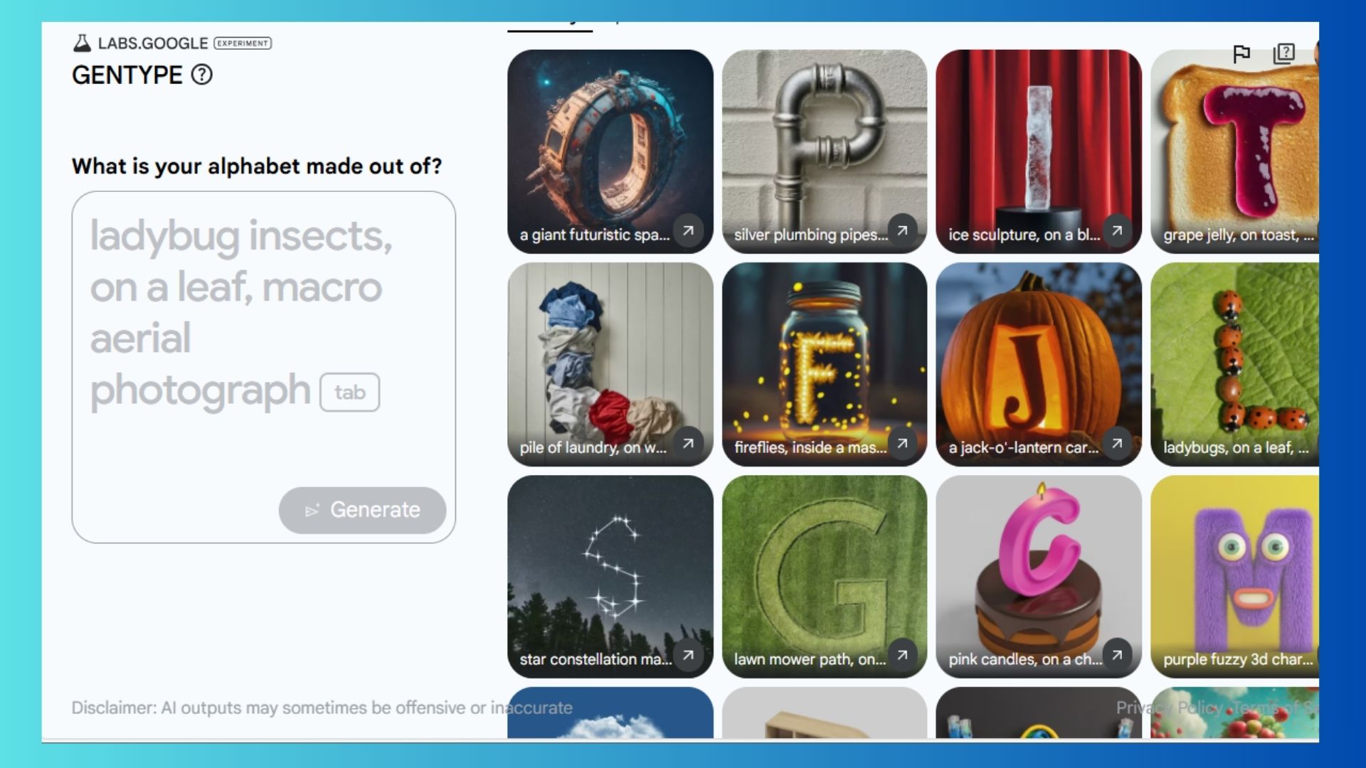 Screenshot of GenType