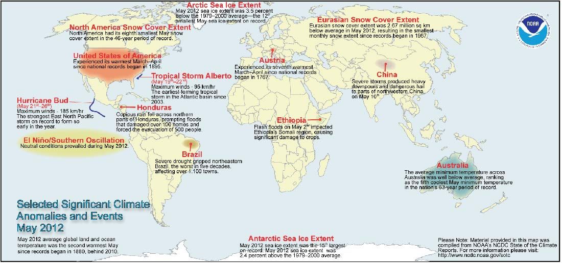 Global weather events for May 2012.