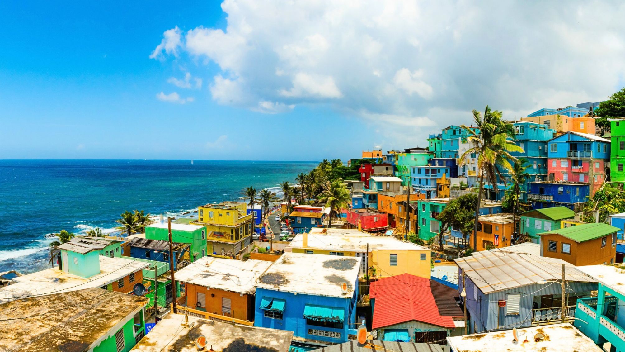 High angle view of buildings in city,San Juan,Puerto Rico
