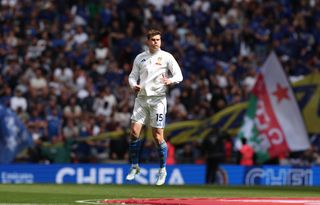 LONDON, ENGLAND - APRIL 26: Leeds United's Jaka Bijol prior to the match during the Emirates FA Cup Semi Final match between Chelsea and Leeds United on April 26, 2026 in London, England. (Photo by Rob Newell - CameraSport via Getty Images)
