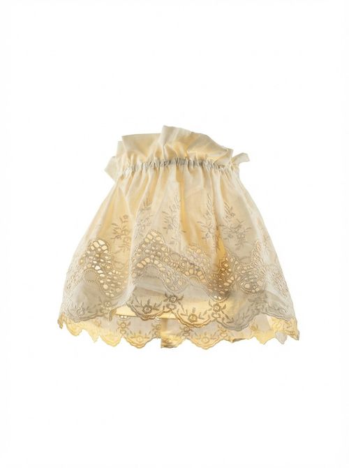 Cotton Fabric Pendant Lamp Shade With Floral Lace Design