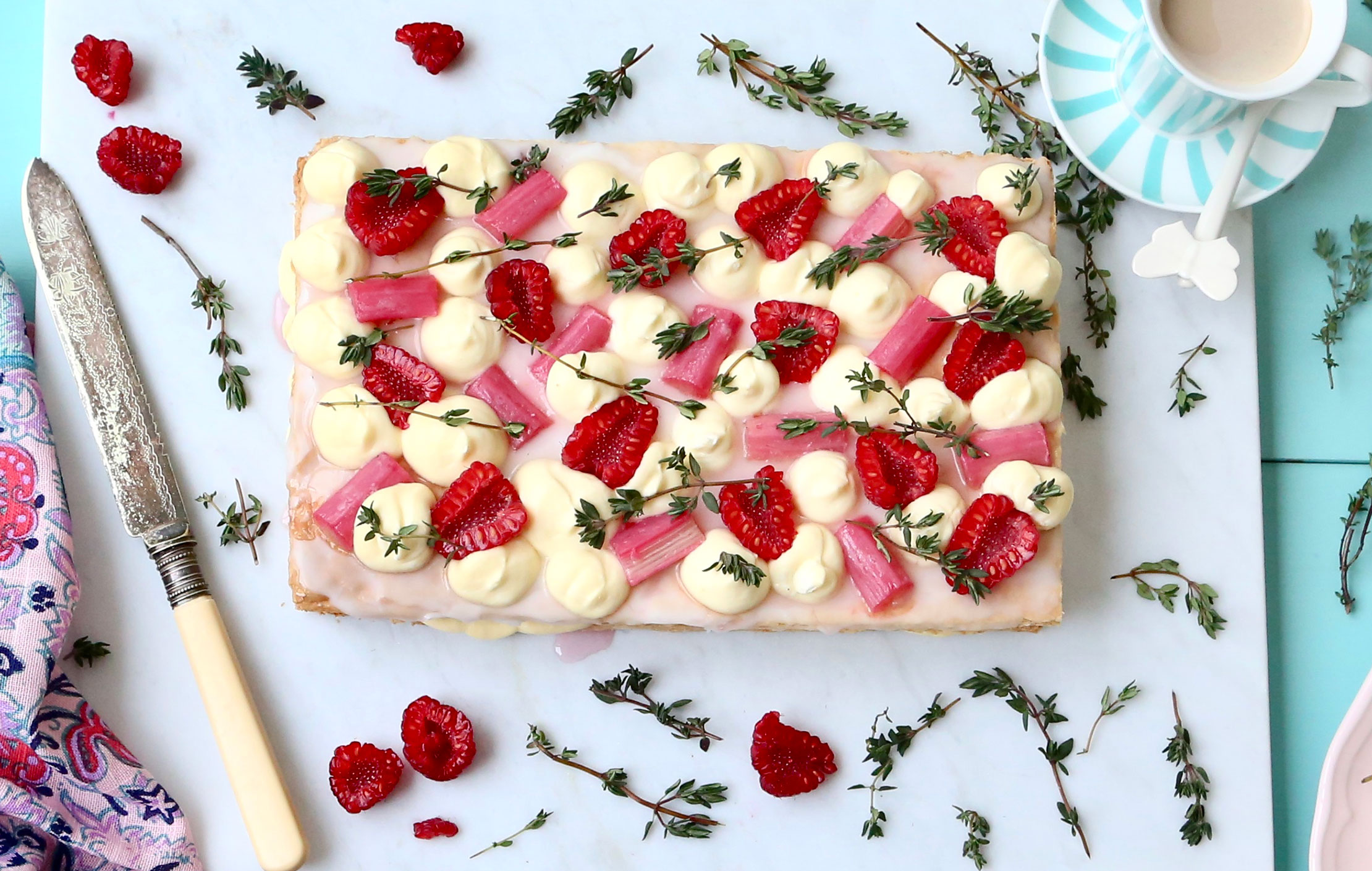 Melanie Johnson&#039;s rhubarb, raspberry and thyme mille-feuille