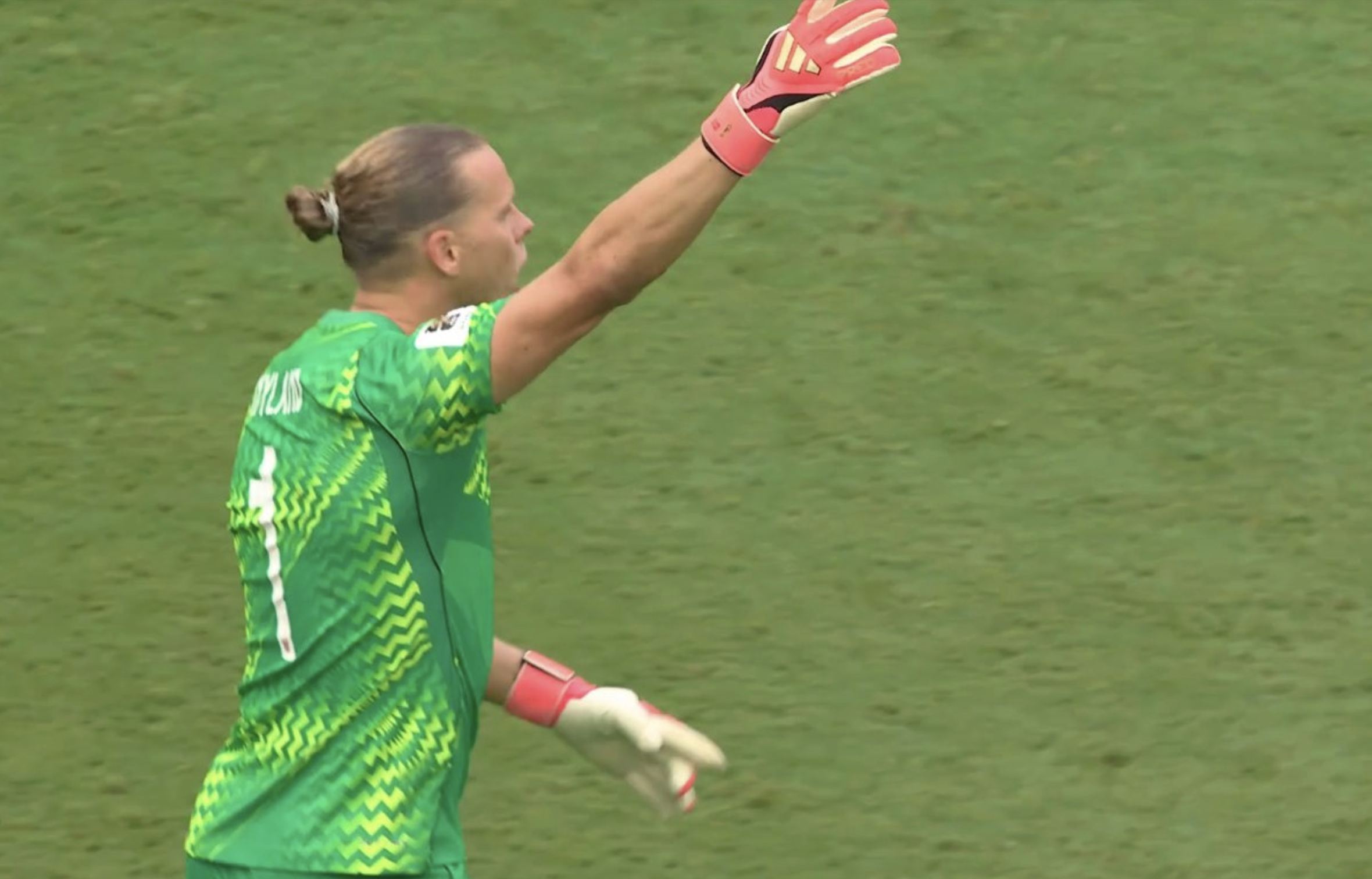 Orjan Nyland protesting.