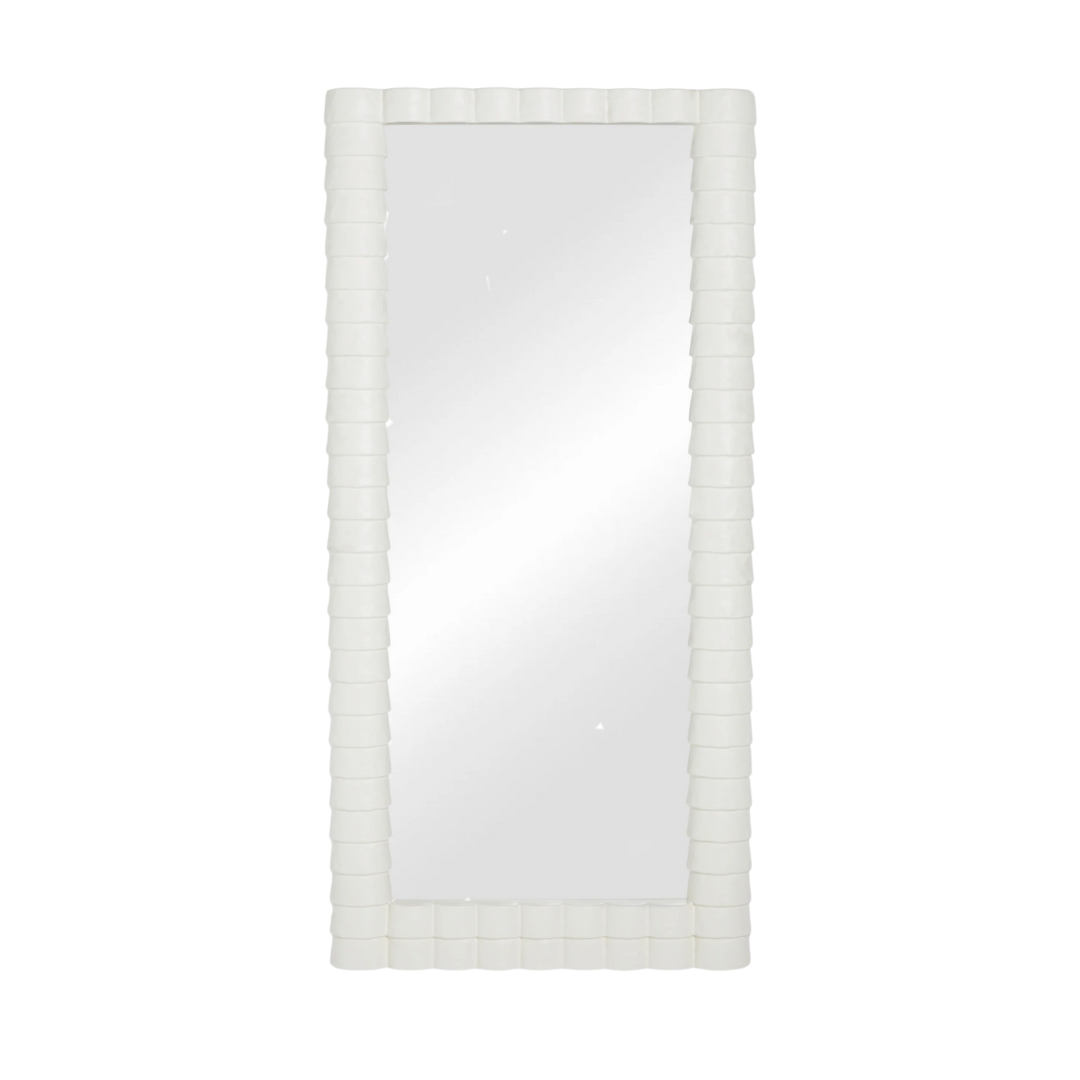 white floor length mirror