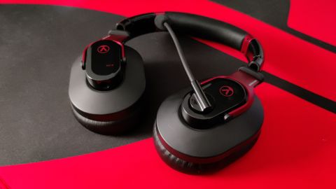 The austrian audio pg16 on a red and black desk.
