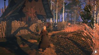 Reka - a witch walks towards a cabin in an autumnal woods