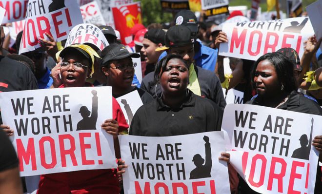 Minimum wage protest, Illinois