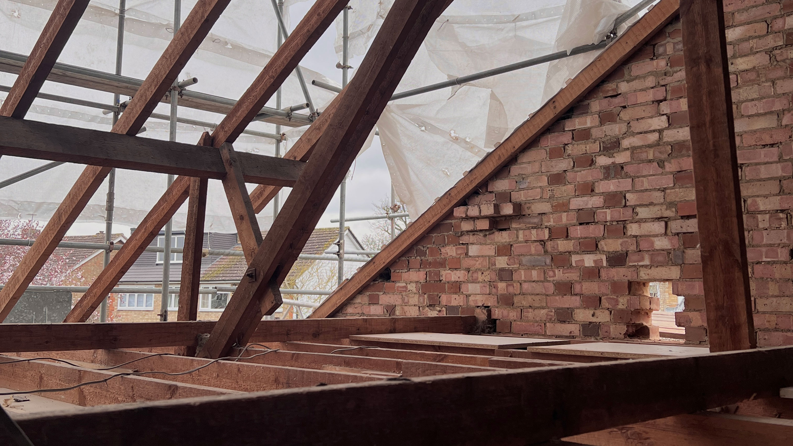 Loft conversion halfway through being built