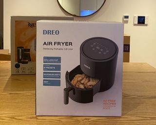 Dreo air fryer review in box on table