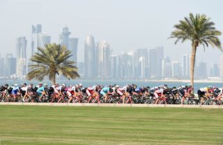 The peloton on stage six of the 2015 Tour of Qatar