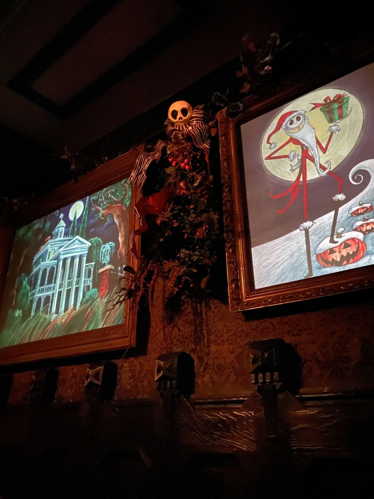 Interior of Haunted Mansion corridor with Night mode