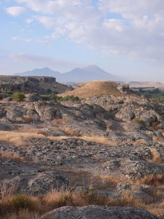 The landscape around the Neolithic dig site in Turkey.