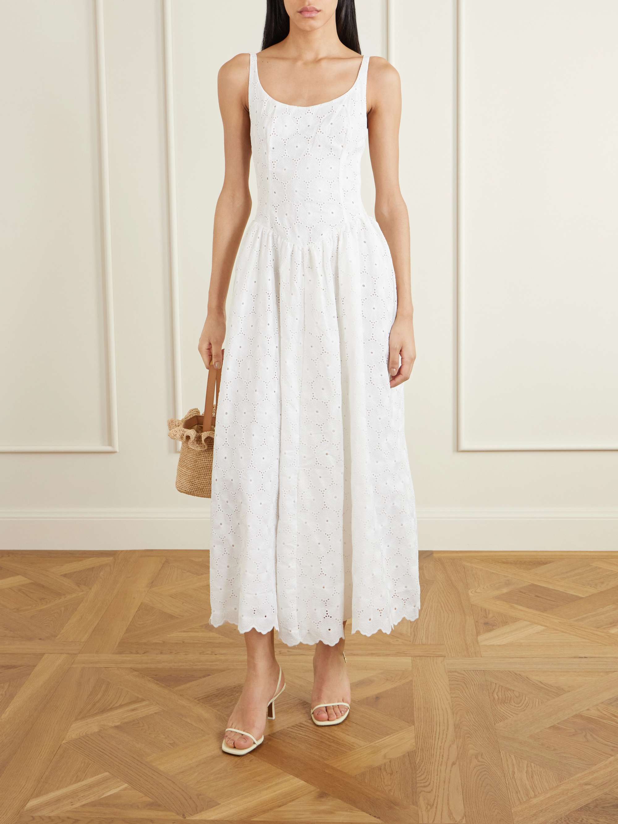 Milana Broderie Anglaise Midi Dress
