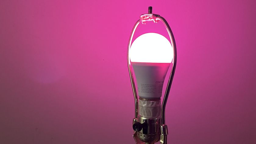 GE Cync Lighting Dynamic Effects Smart Bulb illuminated pink