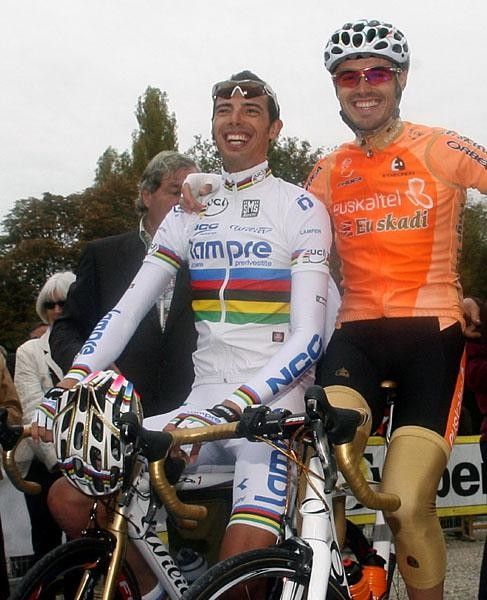 Ballan and Sanchez smile before the race.