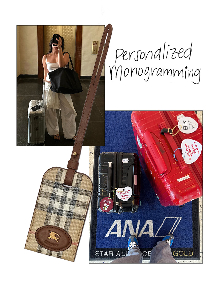a collage of celebrity and influencer imagery featuring the biggest luggage trends of 2026