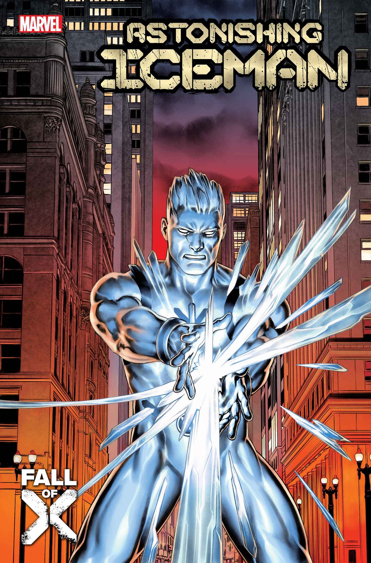 Covers for various Fall of X comics.