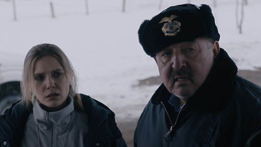 Elizabeth Olsen and Graham Greene in Wind River