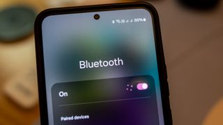Bluetooth popup on a phone screen