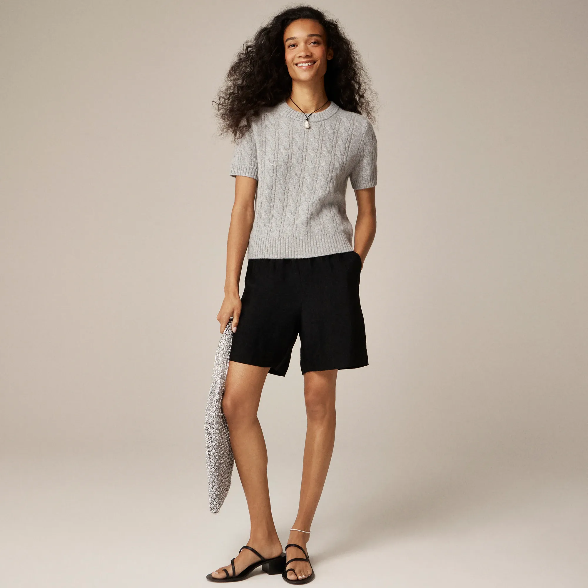jcrew, Cashmere Cable-Knit T-shirt