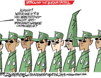 Political Cartoon U.S. Border Patrol Facebook Racist