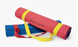 Red and Blue color yoga mat.